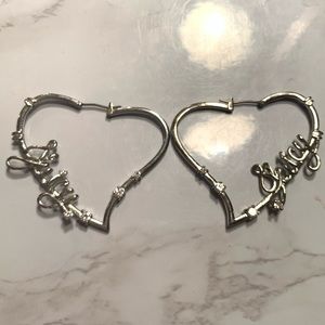 JUICY COUTURE Juicy Signature Heart Hoop Earrings